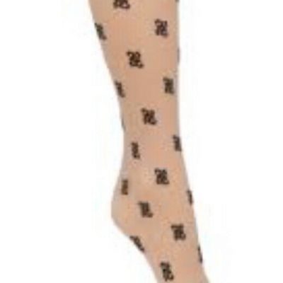 Fendi Karligraphy Tights Sz S NWT Nude